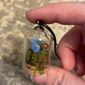 Lady Bug and Hydrangea Terrarium
